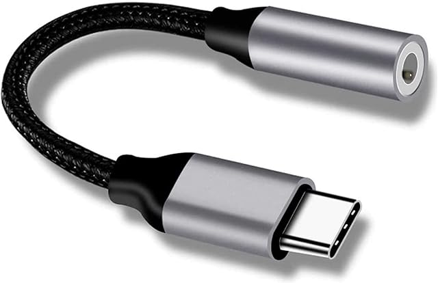 PADCR Adapter do słuchawek USB C, USB-C na jack 3,5 mm, adapter audio, uniwersalny (szary)
