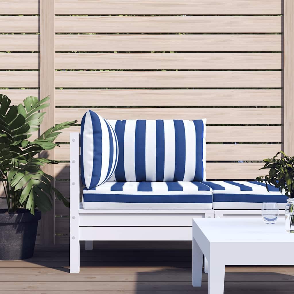Coussin pour palettes à rayures bleues et blanches en tissu Oxford