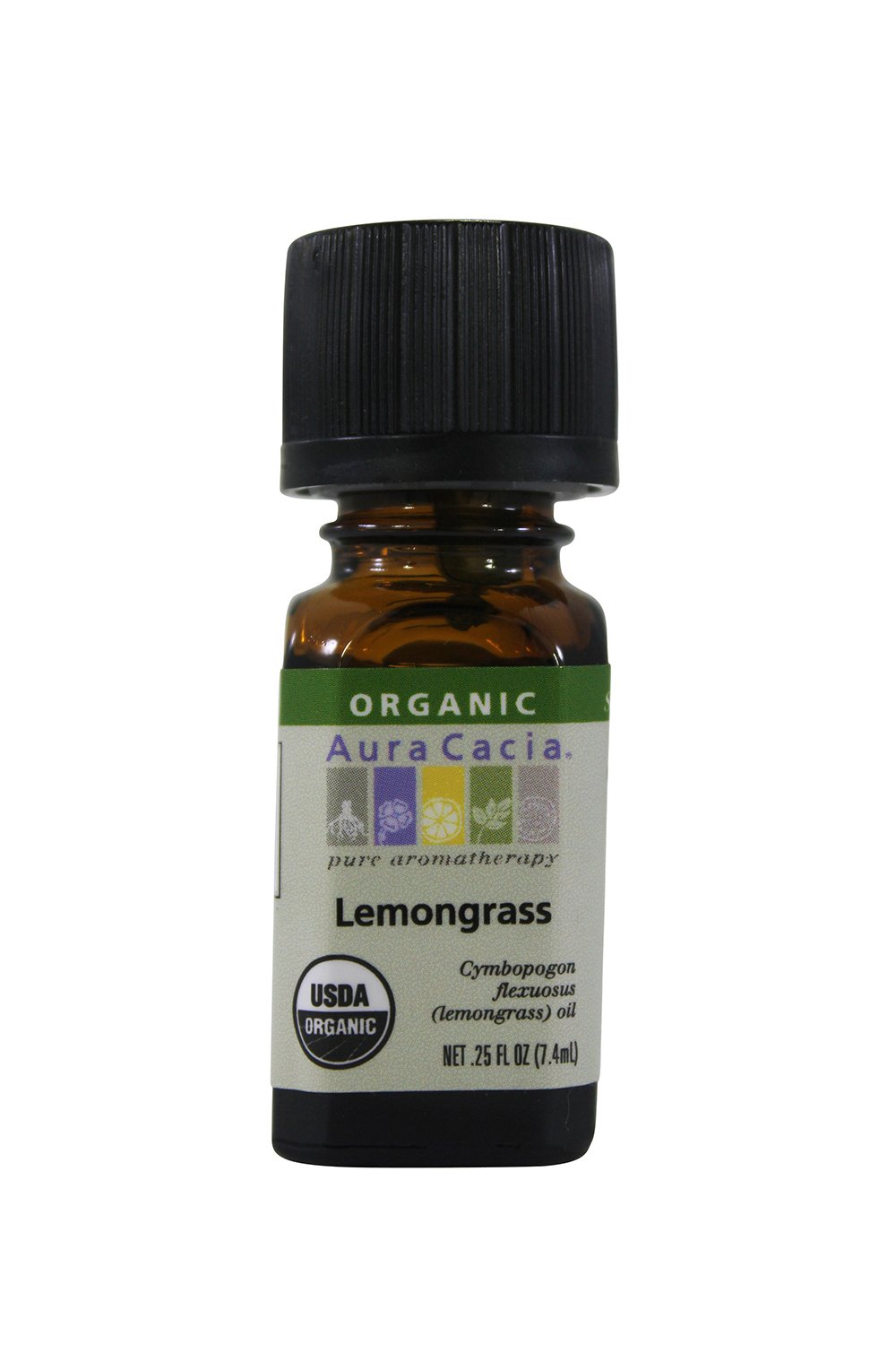 Aura Cacia Organic Lemongrass Essential Oil, .25 oz (7.4ml)