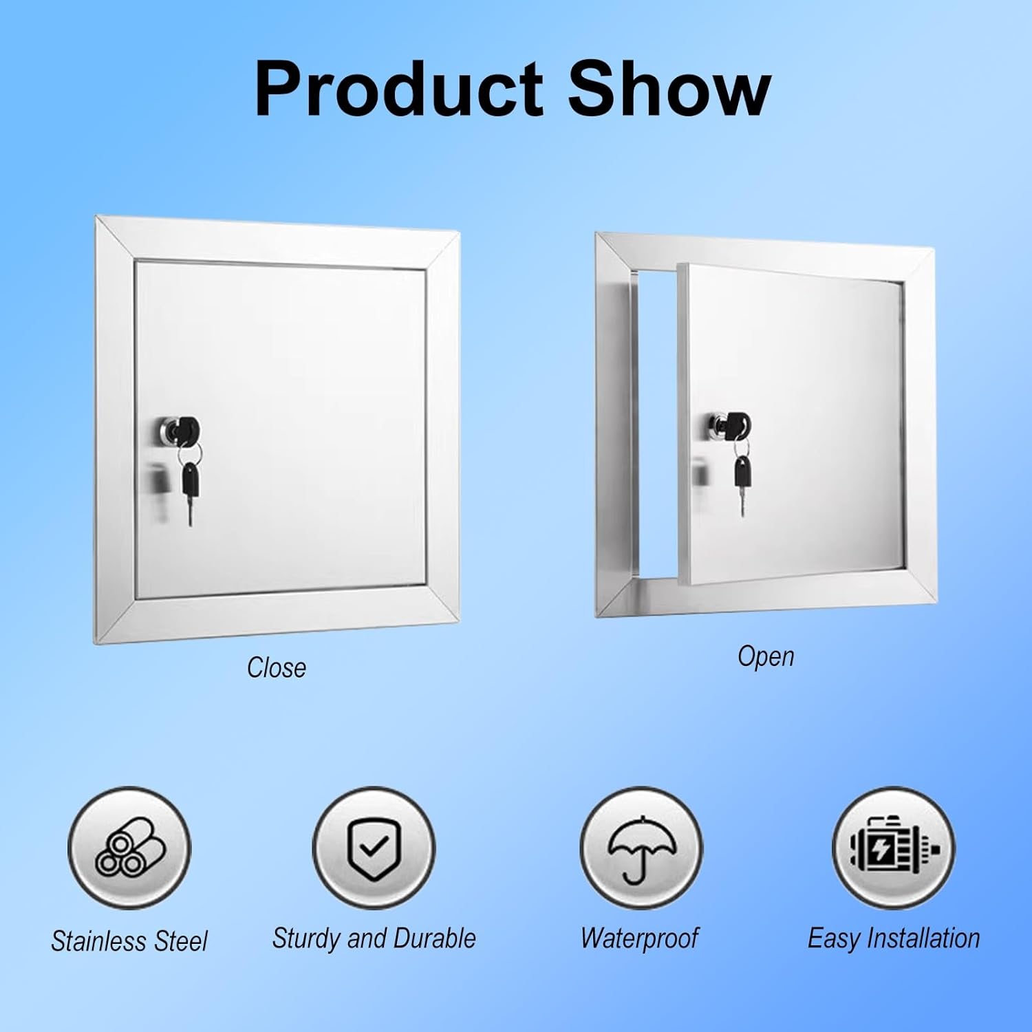 Stainless Steel Access Panel with Rotary Lock - Waterproof Inspection Door for Easy Maintenance and Installation(18x24in)