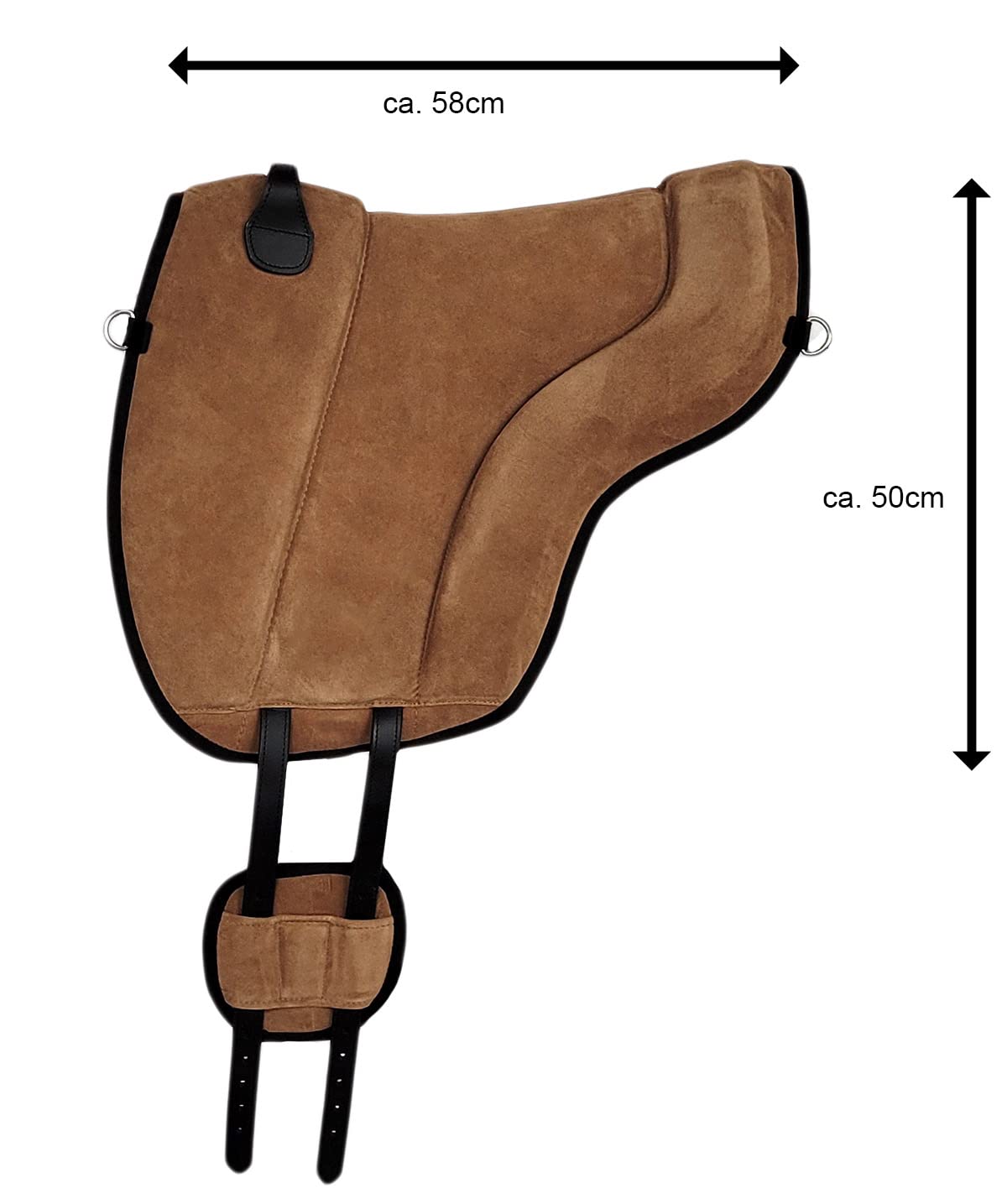 A&M Reitsport Reitpad aus Leder, Bareback Pad, baumloser Sattel 1106, Neu, Farbe:Tan