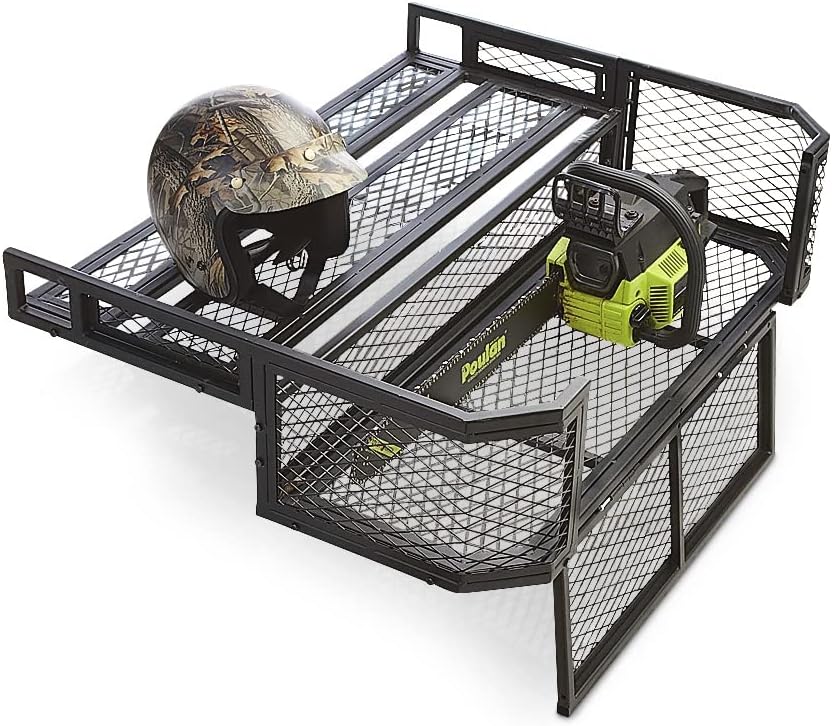 Guide Gear ATV Rear Drop Basket Cargo Luggage Carrier Hauling Rack, Heavy-Duty Steel, 29.5" x 39" x 10"h