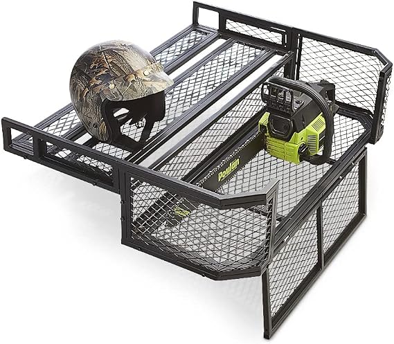 Guide Gear ATV Rear Drop Basket Cargo Luggage Carrier Hauling Rack, Heavy-Duty Steel, 29.5 x 39 x 10h