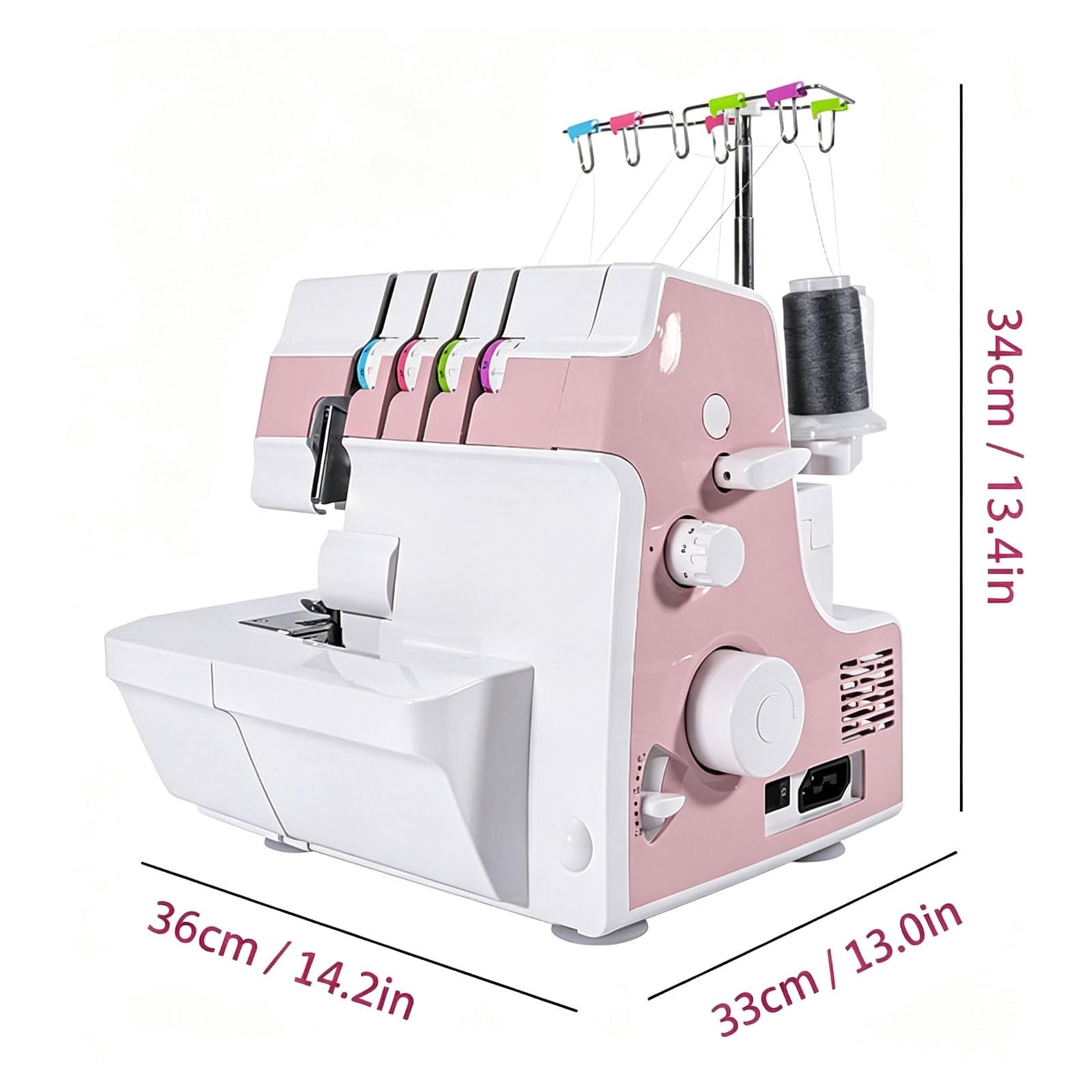 Máquina de coser for principiantes, máquina de coser eléctrica portátil | 4 programas de puntada, luz LED, doble velocidad, pedal y enhebrador automático for reparaciones de ropa en el hogar