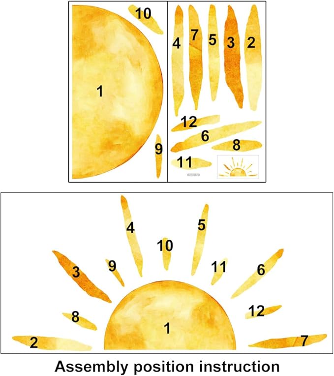 Duocheer Half Sun Vinilo Decorativo Pared 50x25 Pulgadas Extra Grande Boho miniatura 6