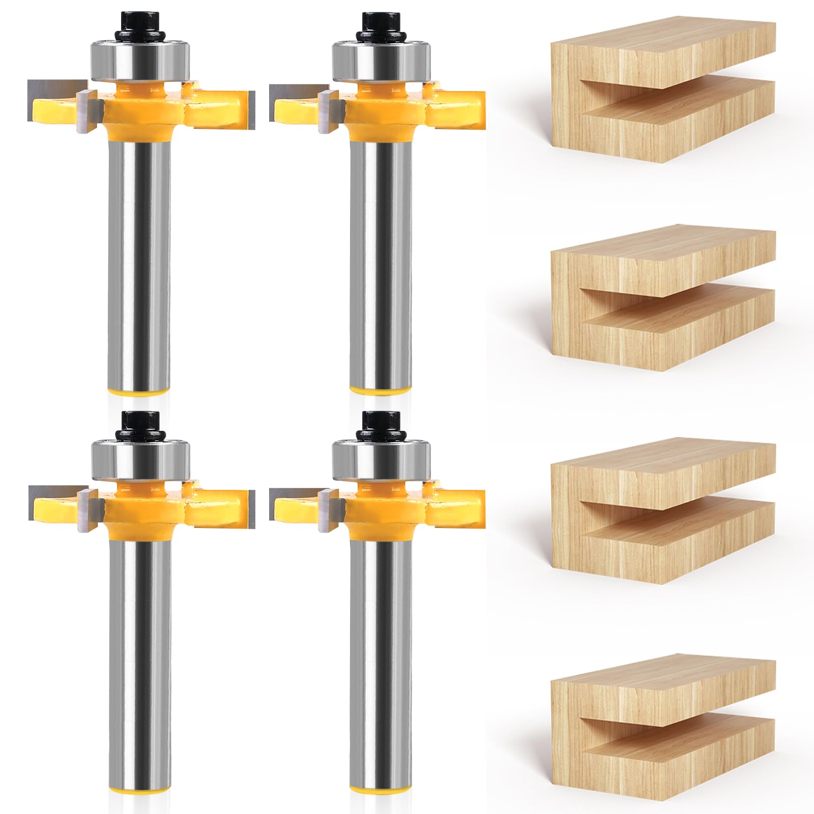 4 PCS 8mm Schaft Scheibennutfräser, Oberfläche Fräser Bit, Nutfräser Oberfräse, Oberfräser Set für Graviermaschine, Trimmmaschine (L 3mm, 4mm, 5mm, 6mm)