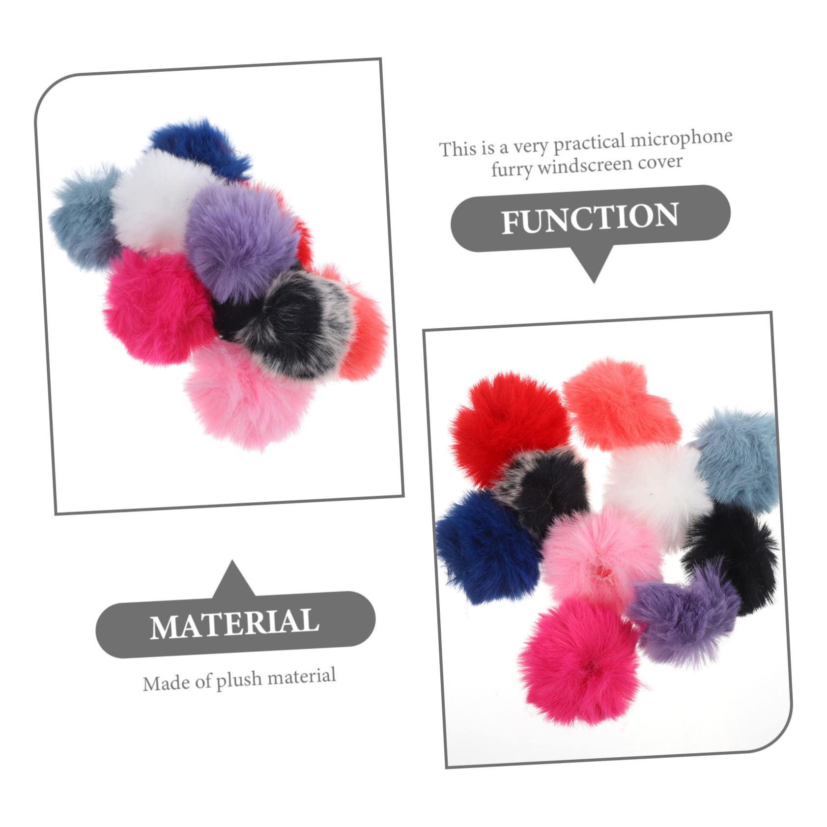 UPKOCH 5 Sätze Pelziger Mikrofon-windschutz Geschmeidiges Material Windschutz-muffs-abdeckung Für Rundfunksprecher Sänger Einfache Installation 10 Stück * 5