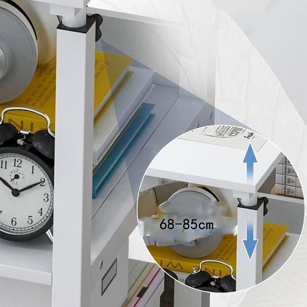 ELEFOCUS Portable Rolling Standing Desk Mobile Laptop Sit-Stand Adjustable Height Cart Moveable Pc Notebook Writing Workstation (Color:Black)