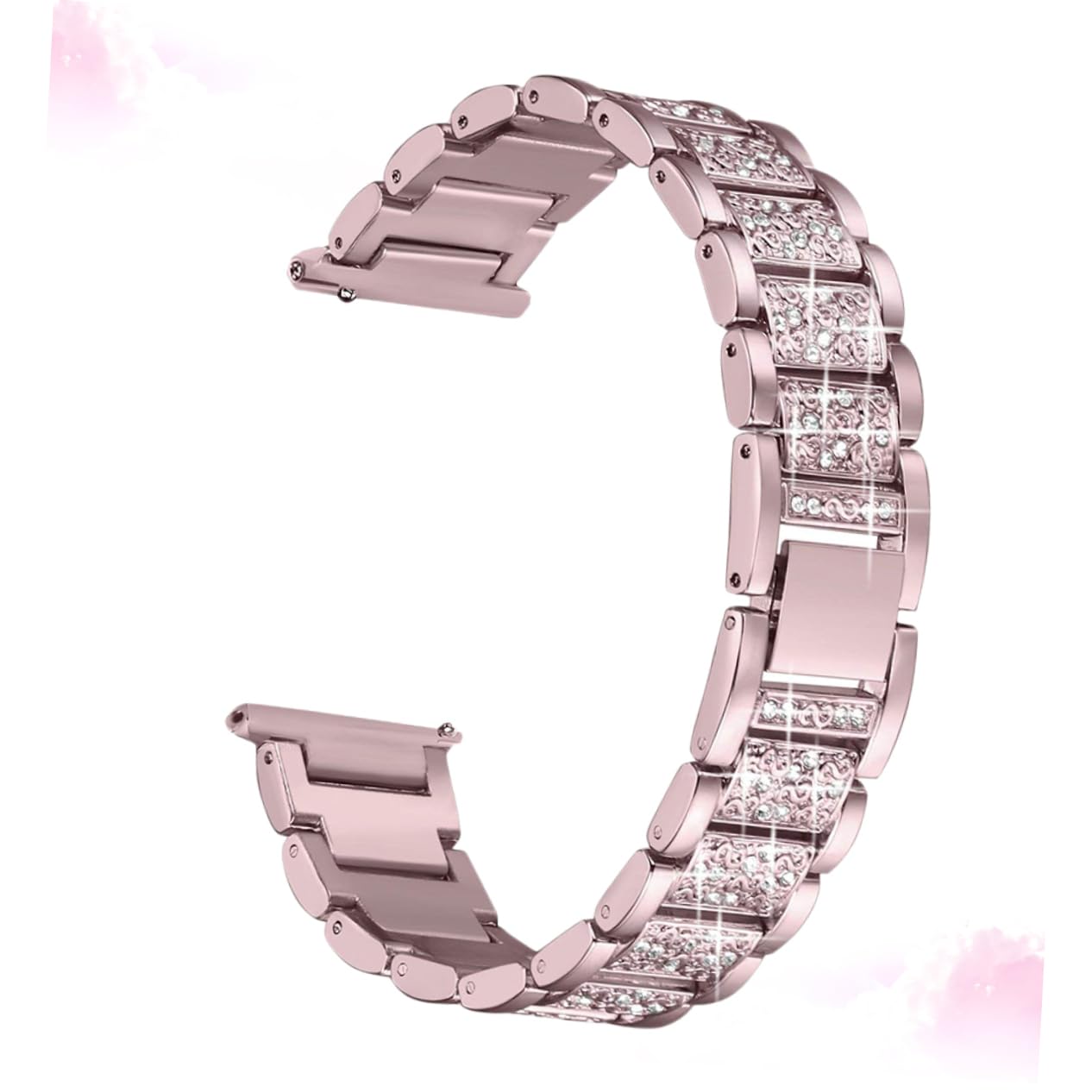 Hemobllo 3pièces Bracelet De Montre Blaze Métallique Avec Strass Remplacement Élégant Et Confortable Pour Montres Connectées Rose Poudré