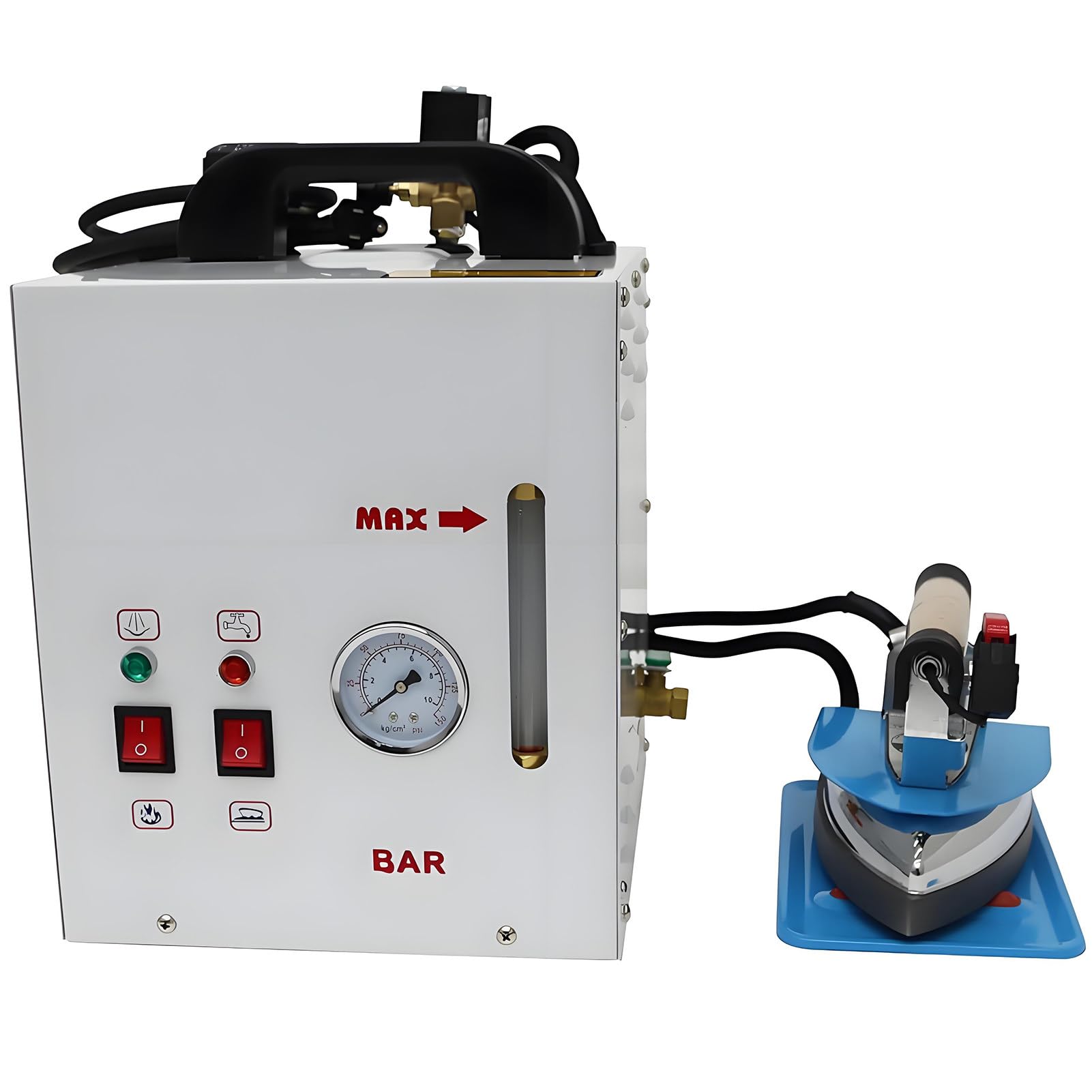 FHRKA Professional Steam Ironing Station with Energy Saving Copper Boiler External Resistance Anti-Scale Professional Iron Heat Shield Stainless