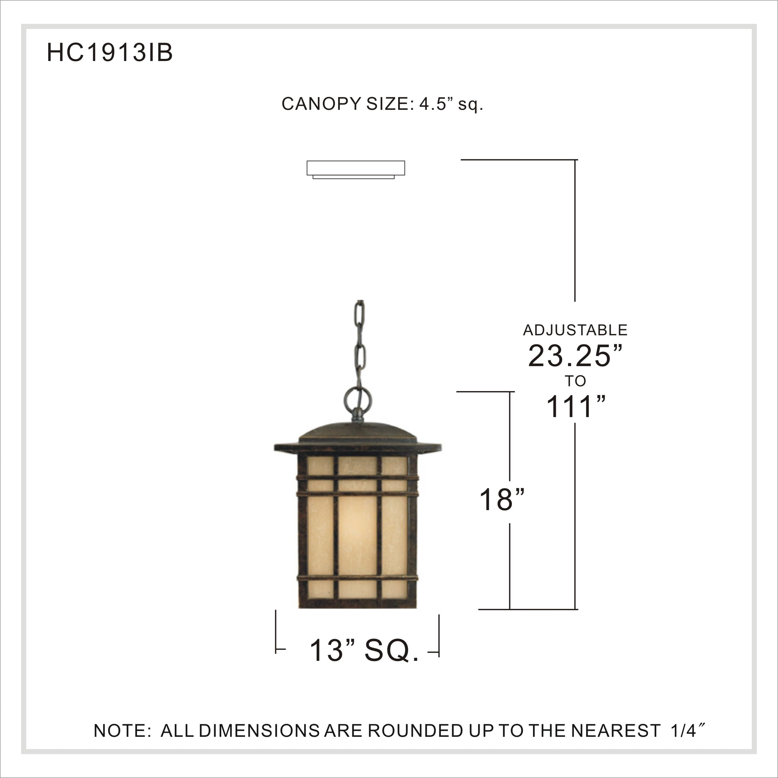 Quoizel Hillcrest 1-Light Imperial Bronze Outdoor Hanging Lantern