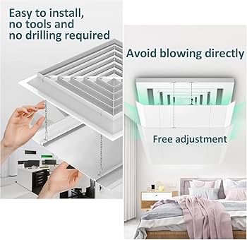 Amazon.co.jp: Cutdred エアコン風よけ、天井通気口用エア