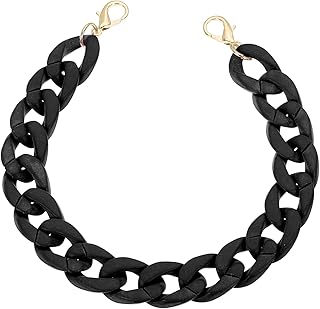 PATIKIL アクリルパースチェーン37mmアクリルチェーンリンクリングハンドバッグストラッププラスチッククイックリンクC-クリップフックコネクター宝石メイキングDIYクラフトパースアイグラスつや消し黒