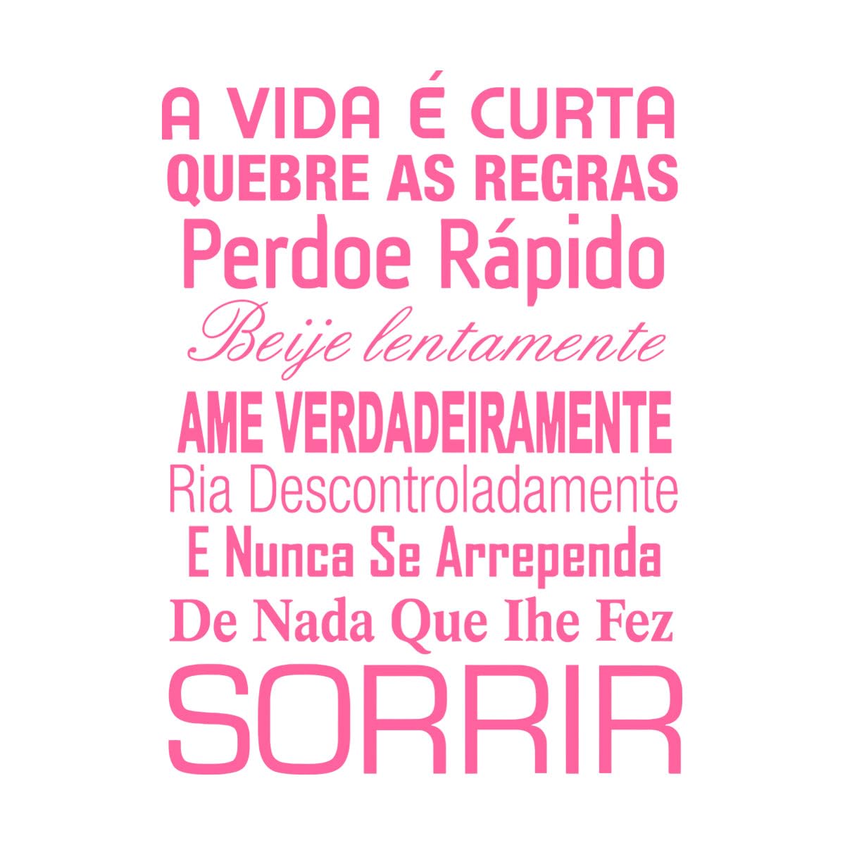House Rules Wall Stickers Mural Home Decor Vinyl Portuguese Version Family A Vida é Curta Quotes Home Decoration Decals Extra Large - 67x92cm