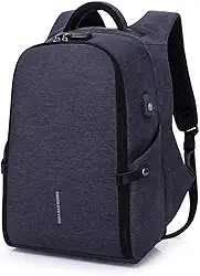 BANGE Mochila Antifurto Impermeável Para Notebooks de Até 15.6 Polegadas e Tablets Possui Cadeado de Código e Trava Acabamento Resistente Qualidade Premium - Azul