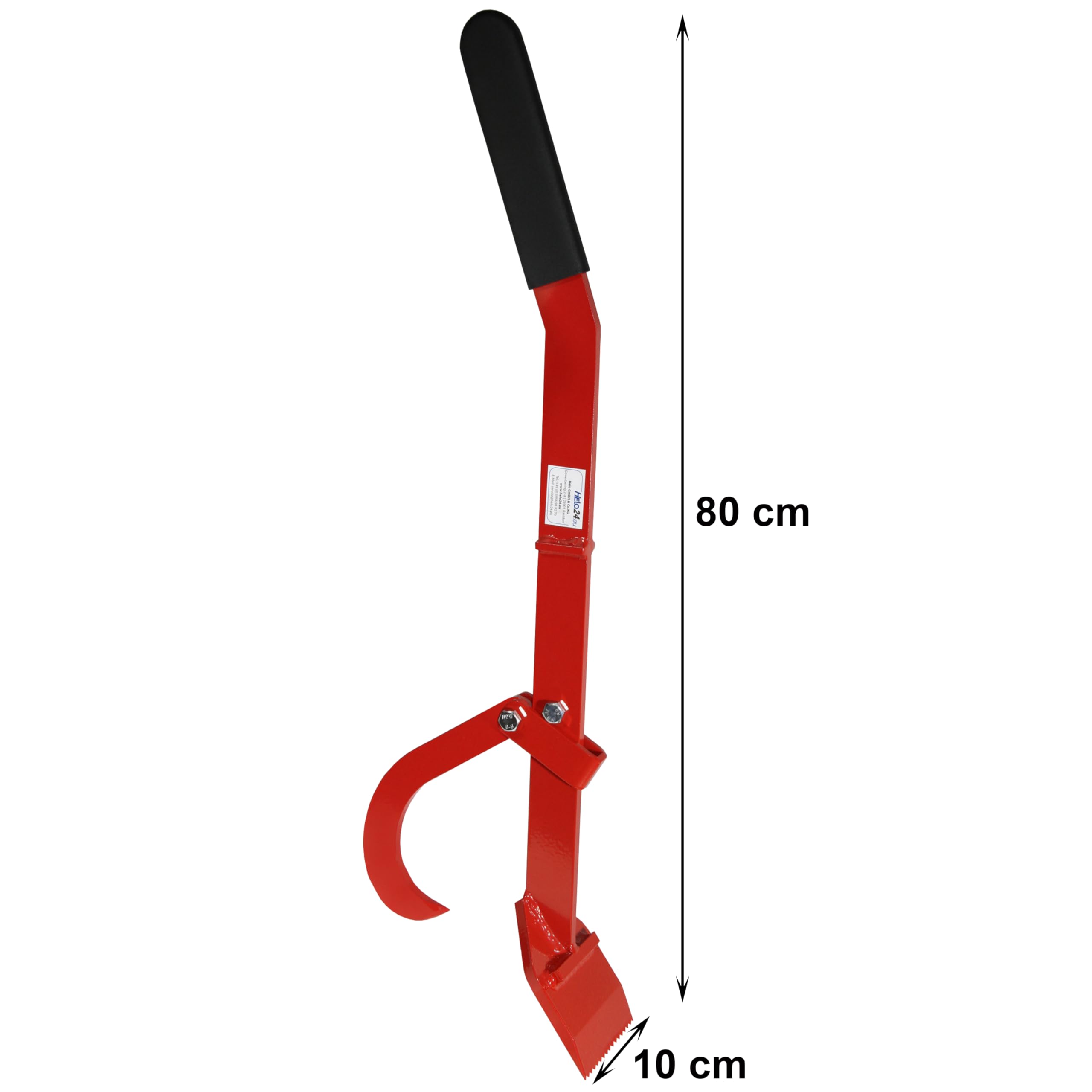 Fällheber Stammwender Holzwender Fällhilfe aus Stahl, 80-130 cm verstellbar, Wendehaken Ergonomischer Rutschfester Handgriff Rot (F1 - 80cm)