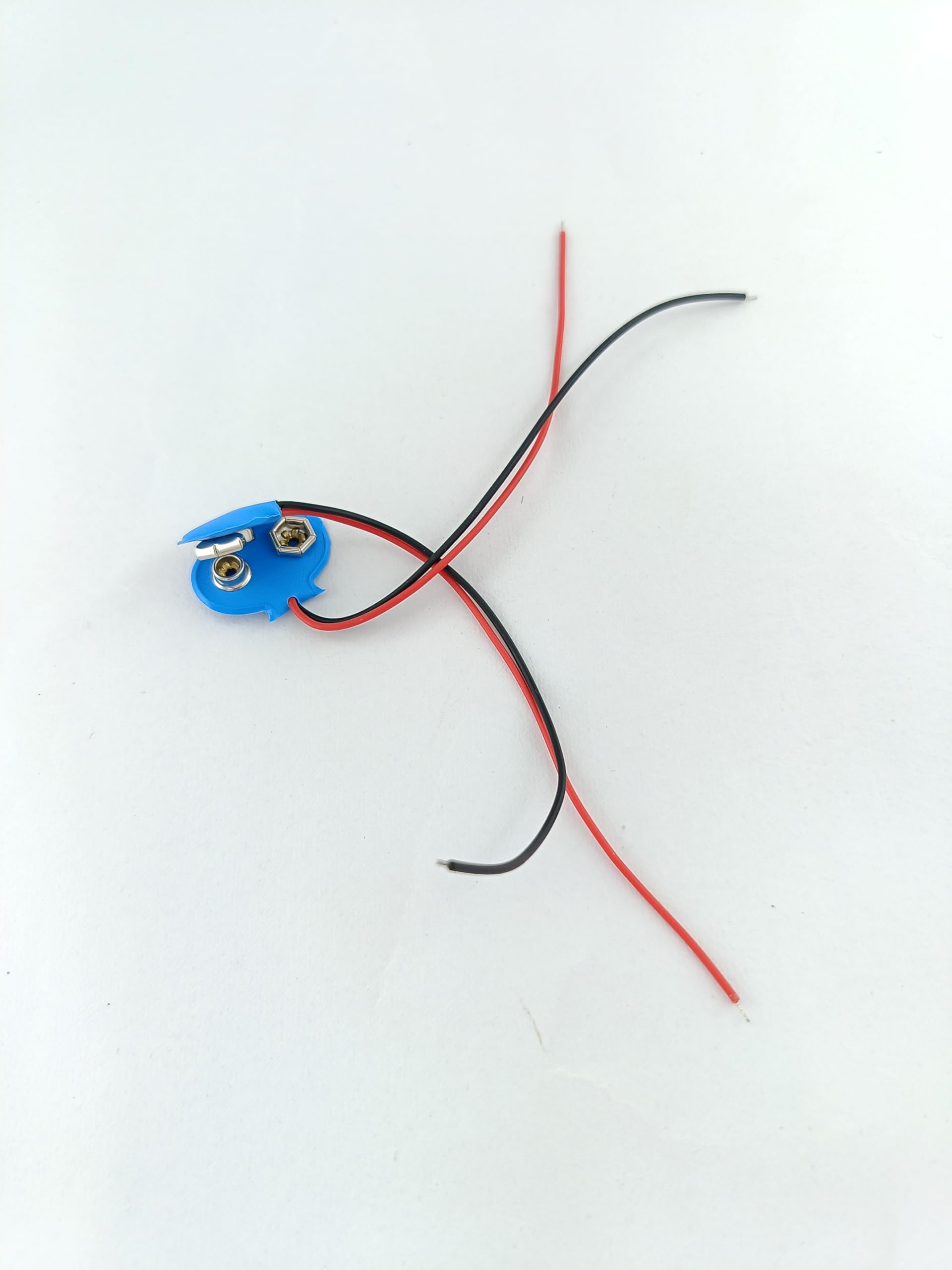 advancedestore [Minimum Order Qty-2pcs Battery Clips Connecters 12cm Wires T Type(Blue) 1