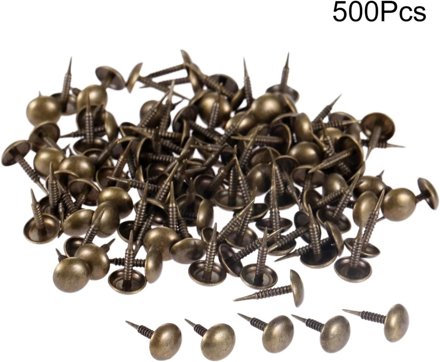 500Pcs 8 * 15mm Antique Bronze Upholstery Nails Jewelry Wood Box Crafts Door Sofa Furniture Tacks Studs Pushpin Doornail Fasteners