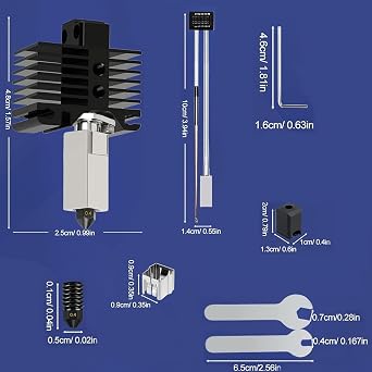 Upgraded 0.4 mm Hotend Kit for Bambu Lab P1S/P1P 3D Printer, Thermistor