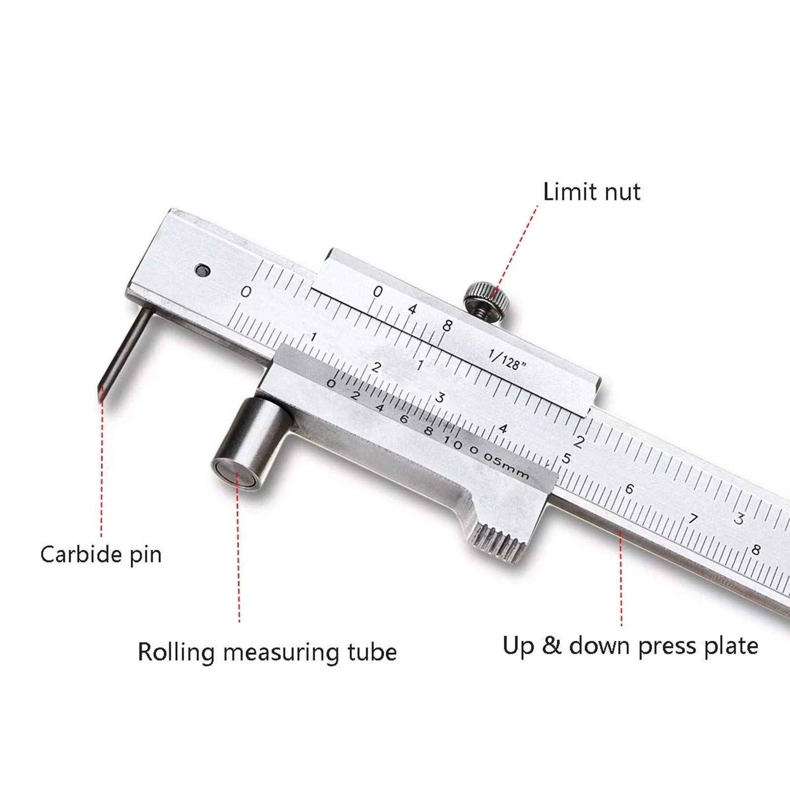 Messschieber 0-20cm Aus Edelstahl - Präzises Messen & Anreißen