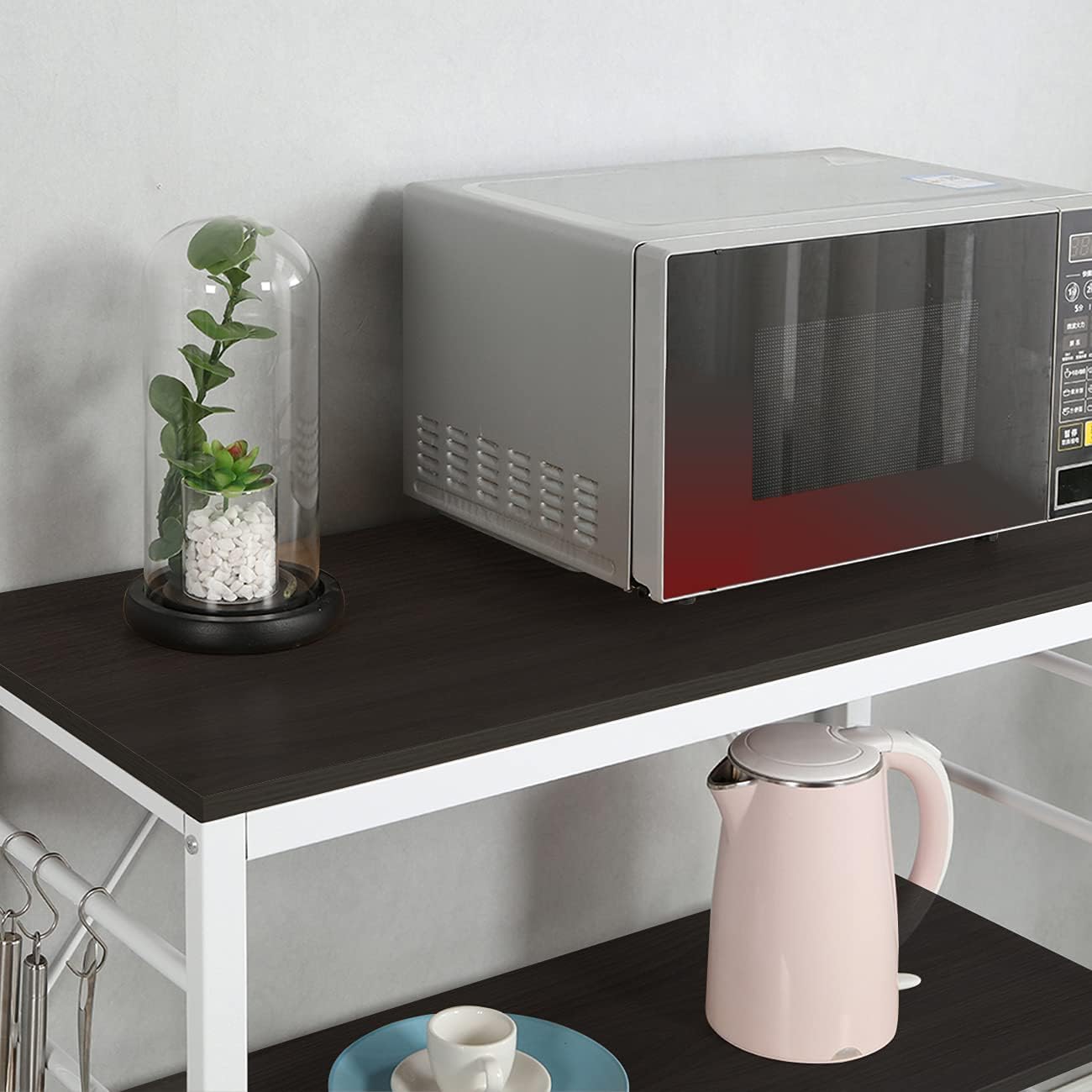 Soges Kitchen Baker's Rack Utility Storage Shelf Microwave Oven Stand Spice Rack Organizer Black LD-MR01BK - Storage Islands & Carts