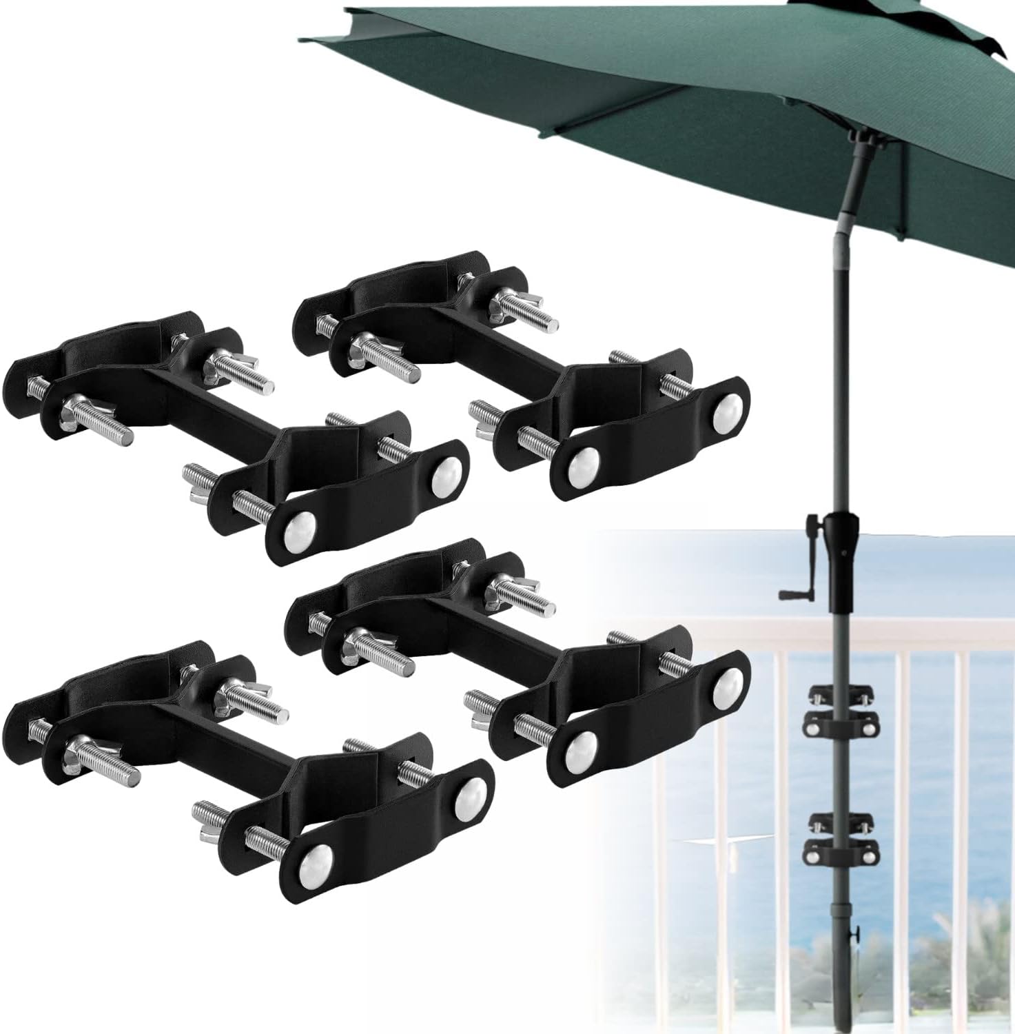 ANISUN Deck Umbrella Mount Patio Umbrella Holder for Deck Railing Outdoor