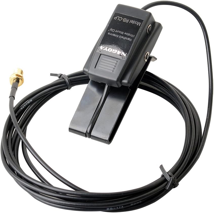 REVEX RB-CLP SMA-Female Window Clip Mount w/RG-174/U 3M for Two Way Radio Antenna Extend Cable Car Radio Accessroy Walkie talke