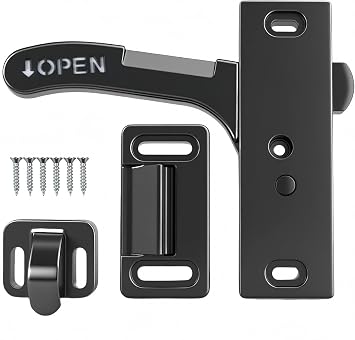 RV Camper Screen Door Latch Handle Kit for Passenger Side - Travel Trailer Motorhome Entry Replacement Parts for Right Hand Left Handle