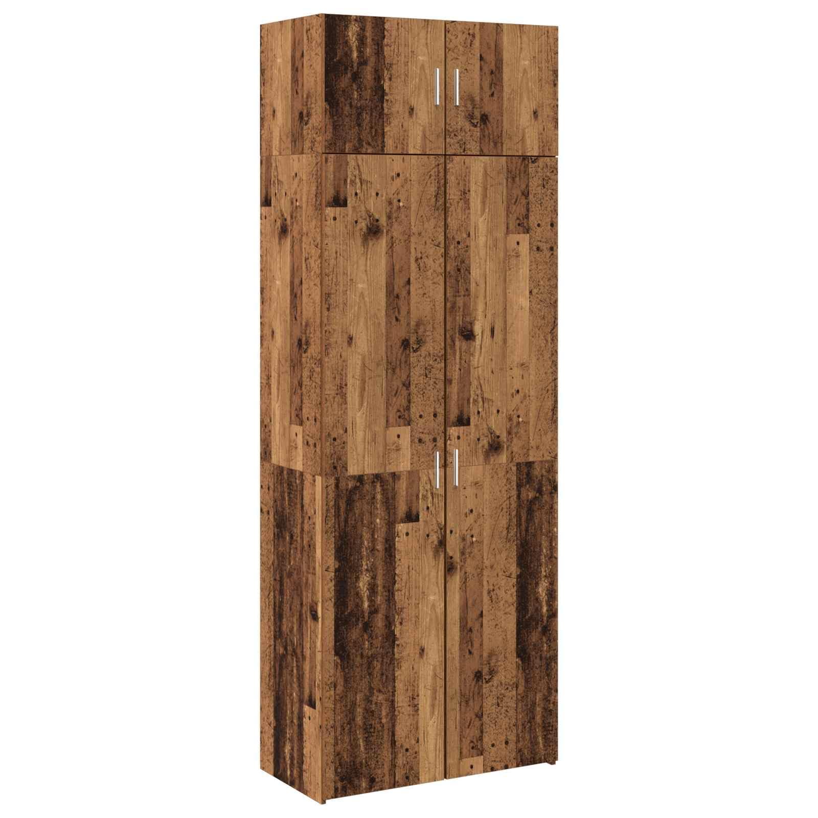 Armadio 2 Pezzi Legno Vecchio Ingegnerizzato 80x42,5x225 cm
