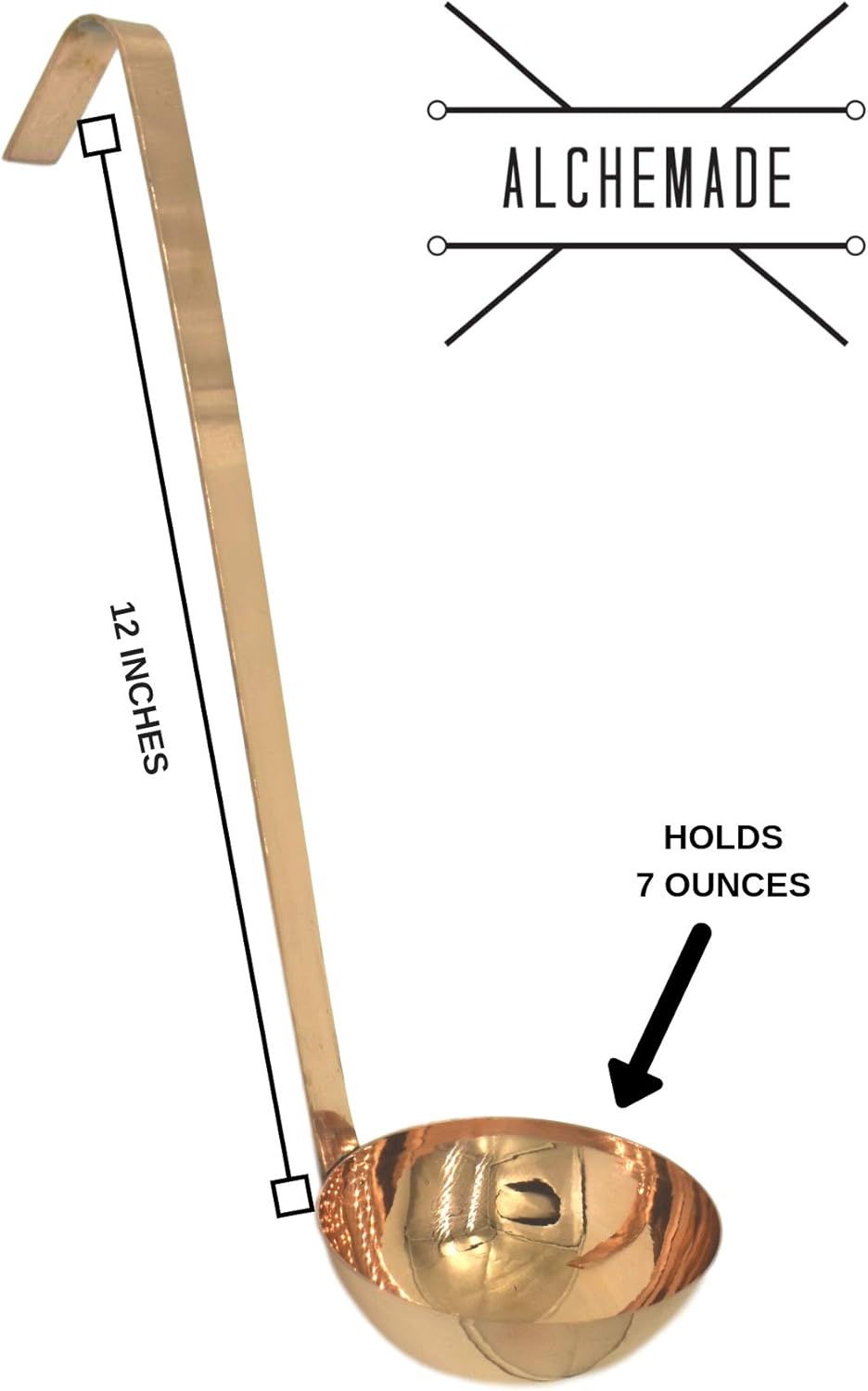 Premium Quality Copper Ladle - 100% Pure Heavy Gauge Copper 7 Ounce - By Alchemade: Home & Kitchen