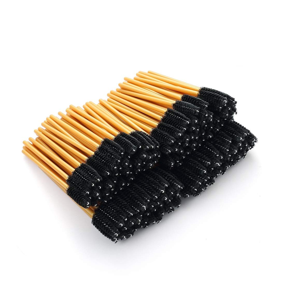 200Pcs/pack Disposable Eyelash Mascara Brushes â€“ Eyebrows Applicator Wands â€“ 4 Colors Bendable Brush Head (Black)