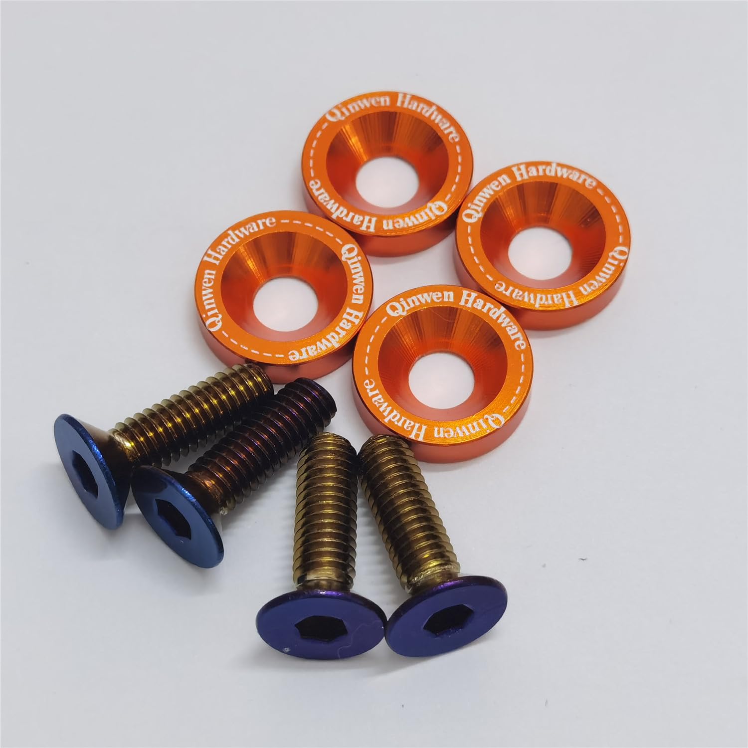 チタン合金製ボルト◇二輪ナンバー専用◇オーロラ色◇Kawasaki