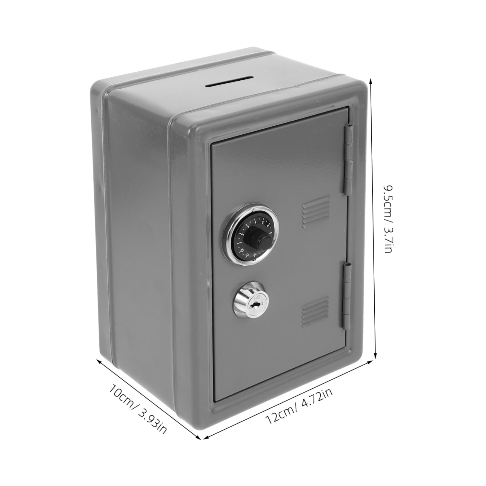HOMSFOU Cassaforte Doppio Meccanismo di Chiusura e Sicurezza Avanzata in Ferro Argento Mini Cassaforte Portatile per Casa e Viaggio