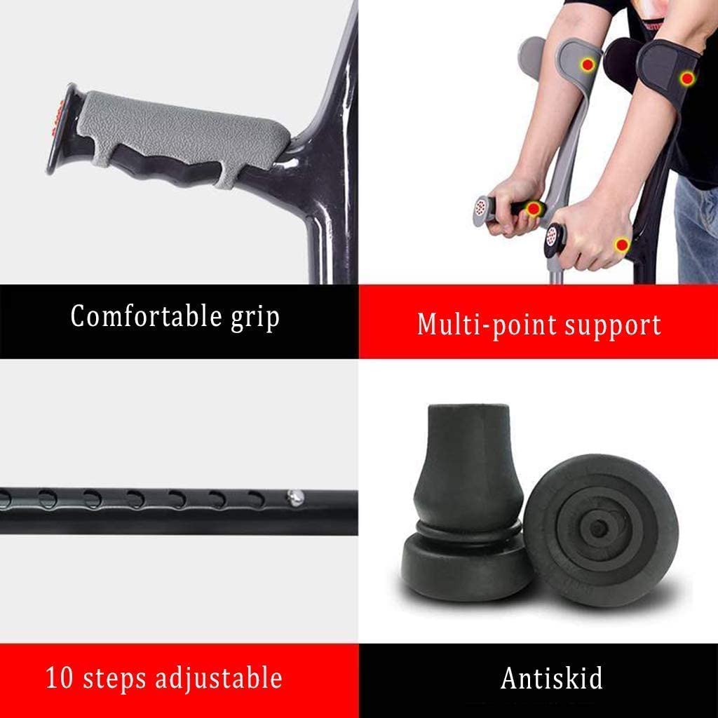 Kula łokciowa Regulowany i wygodny uchwyt na nadgarstek dla mężczyzn/kobiet z wygodnym uchwytem Blackwalking Stick Lightweight Arm Cru