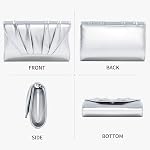 Clutch Purses for Women, Pleated Shimmer Patent Leather Evening Bag, Elegant Envelope Clutch Bag for Wedding Prom