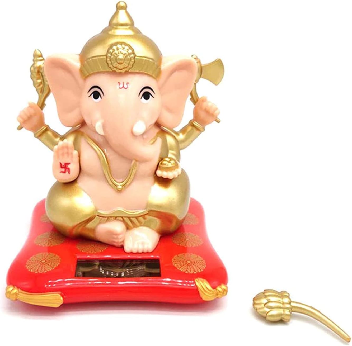 ODDCLICK Gupta Fancy Toy Store Solar Ganesha Statue for Car, Home and Office | Ganpati Bappa | Lord Ganesh with Moving Hands Idol