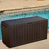 Vista 3 de Keter Marvel Plus - Caja de resina de 71 galones, organización y almacenamiento y ciudad, caja de resina de 30 galones para muebles de patio