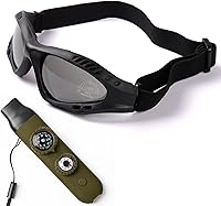 Vista 11 de Viriber Gafas de motocicleta - Gafas de protección UV para exteriores, gafas de combate a prueba de polvo Negro