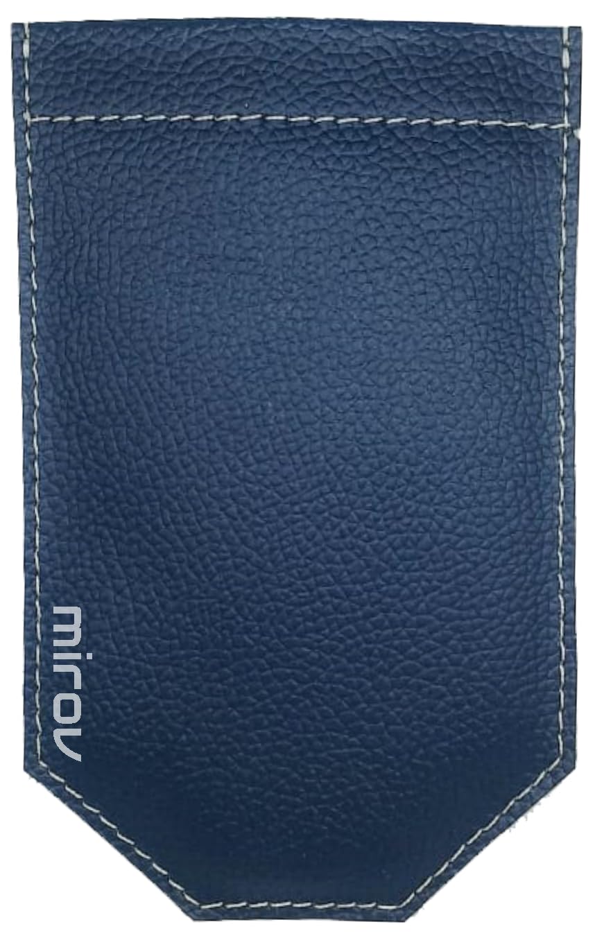 MIROV Vegan Leather Pocket Square Holder | Ultra Slim, Stylish and Compact Pocket Square Organizer for Men’s Suit and Formal Attire | Blue