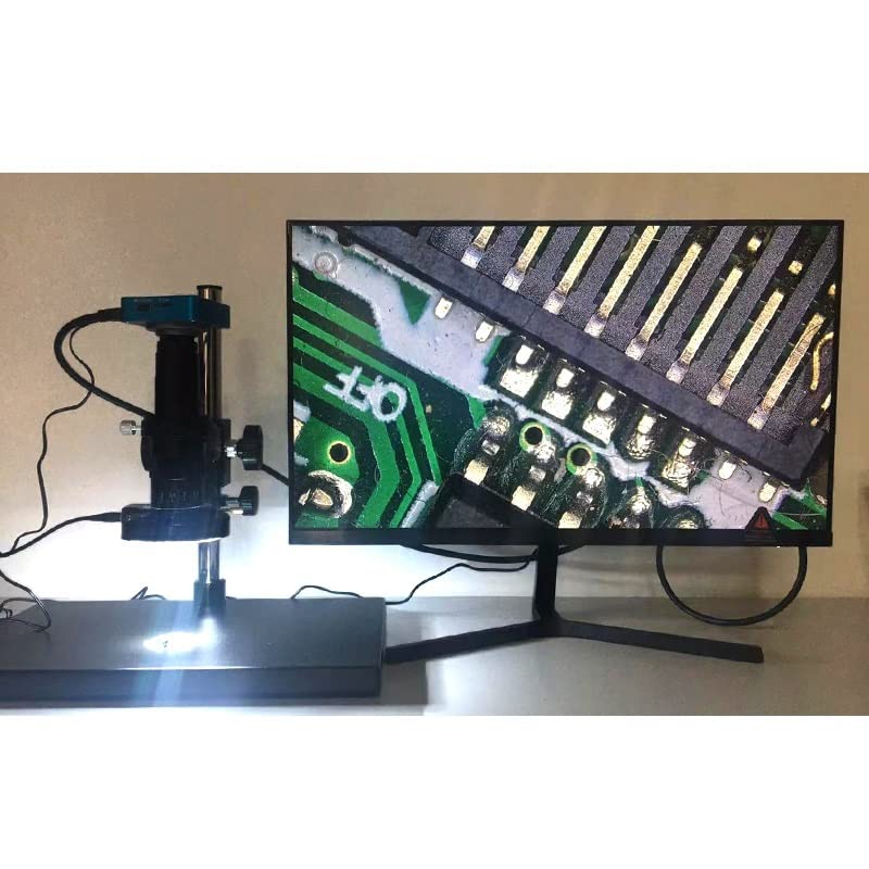 Microscope Digital Video Microscope Camera Industrial Monocular HD 180X Zoom C-Mount Lens(A Set)