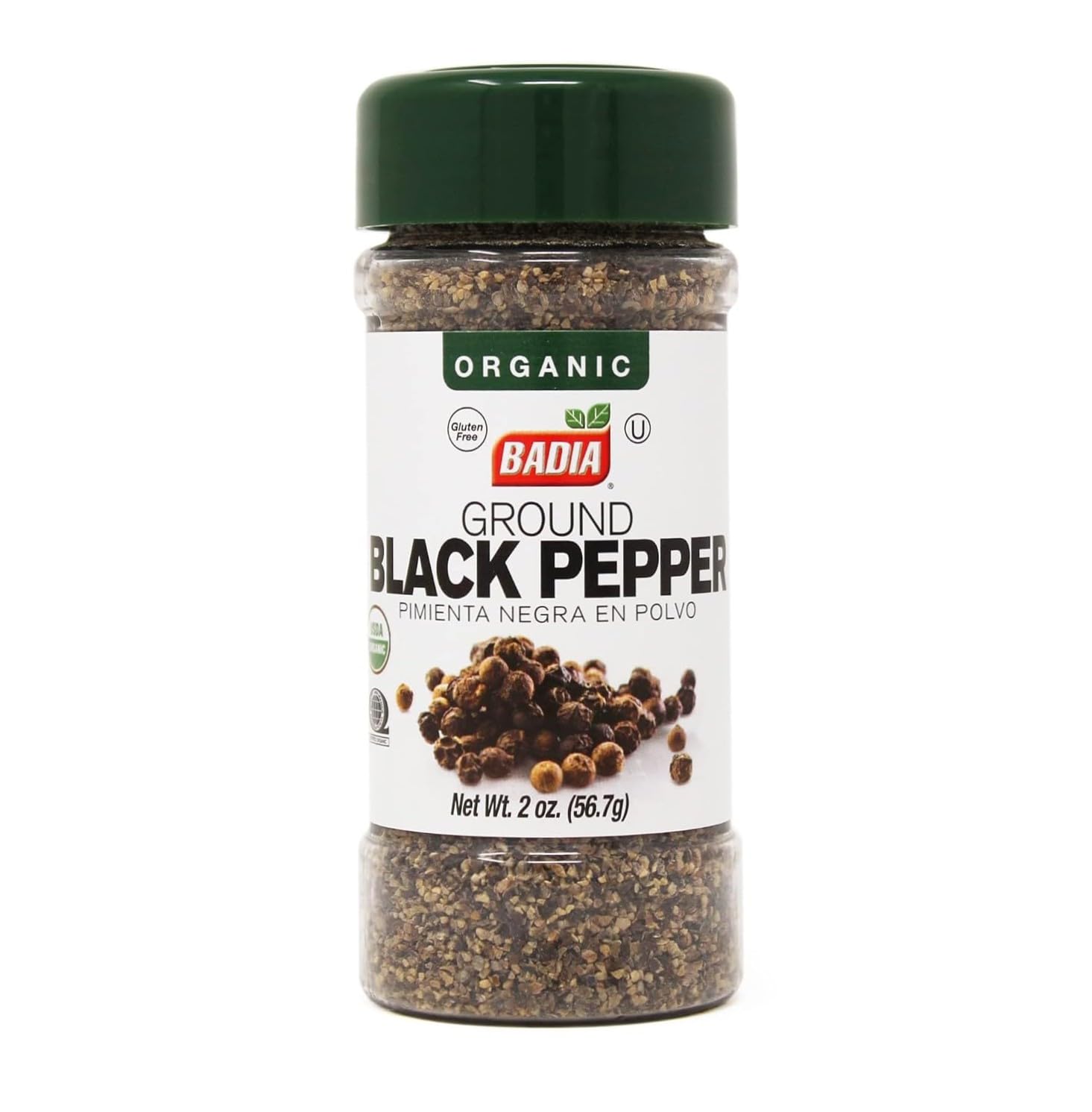 Badia Organic Ground Black Pepper 2 oz – Bold & Aromatic Fine Black Pepper Powder for Cooking, Seasoning & Marinades