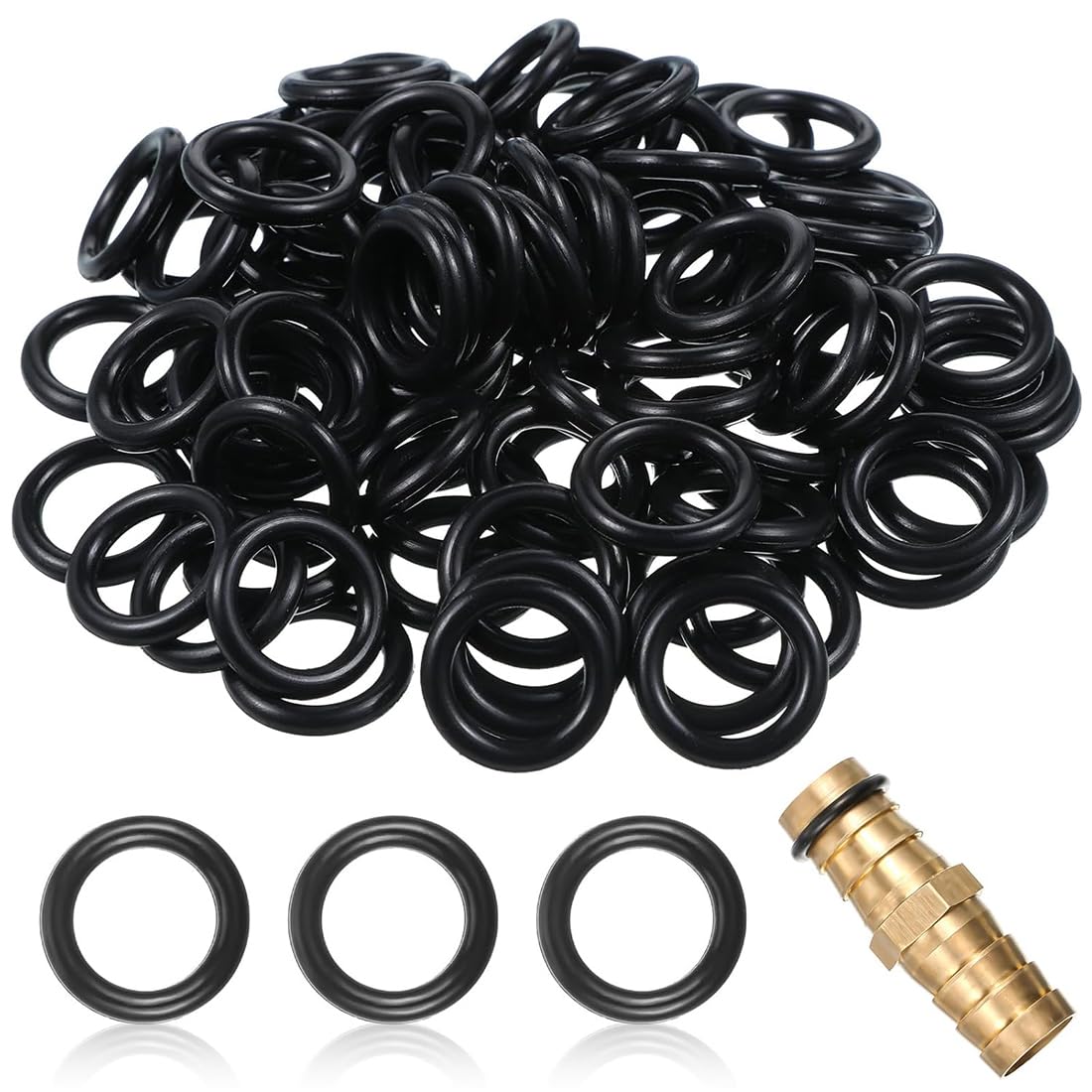 50 Pezzi 16 * 11mm Neri O-ring Assortimento Kit, für G 1/2-Zoll, Nitrilica O-ring-O Gomma Guarnizioni di Tenuta, con Ganci per Paraolio, per Aria Condizionata, Automobile, Impianti Idraulici