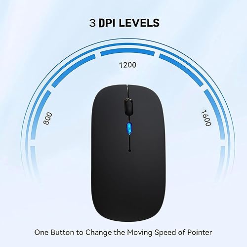 Miniatura 6 de Mouse LED inalámbrico Bluetooth mouse silencioso y recargable portátil USB 24G  Bluetooth51 mouse óptico de doble modo para computadora 3 DPI Para