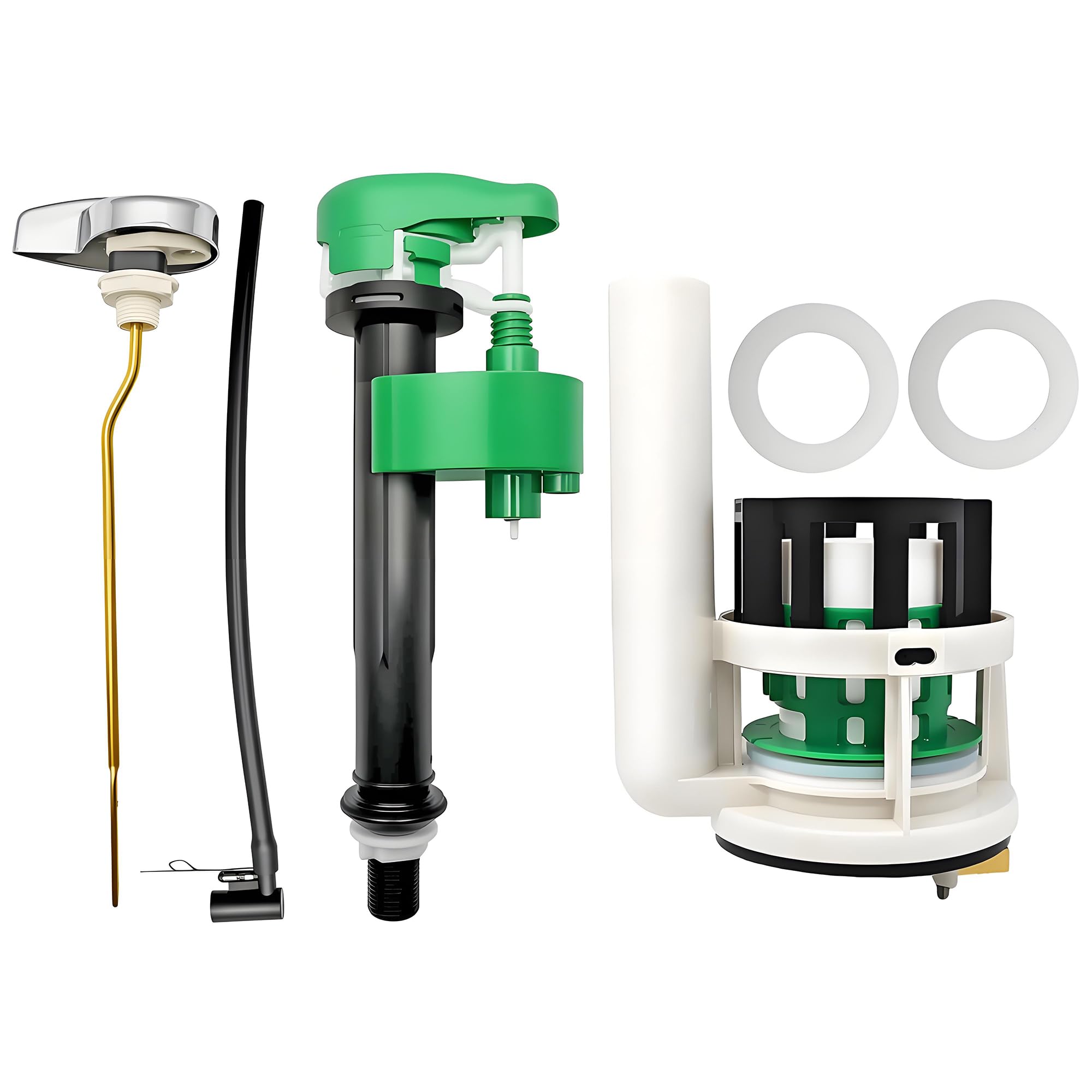 Photo 1 of 3-Inch Flush Valve Repair Kits Compatible with TOTO Replacement Parts, for Most One-Piece Toilets, Includes Toilet Flush Valve, G1/2" Adjustable Fill Valve, Gasket, Flush Handle Lever