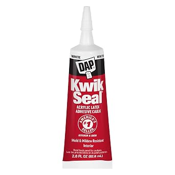 DAP Kwik Seal Kitchen & Bath Adhesive Caulk, White, 2.8 oz (7079800954)