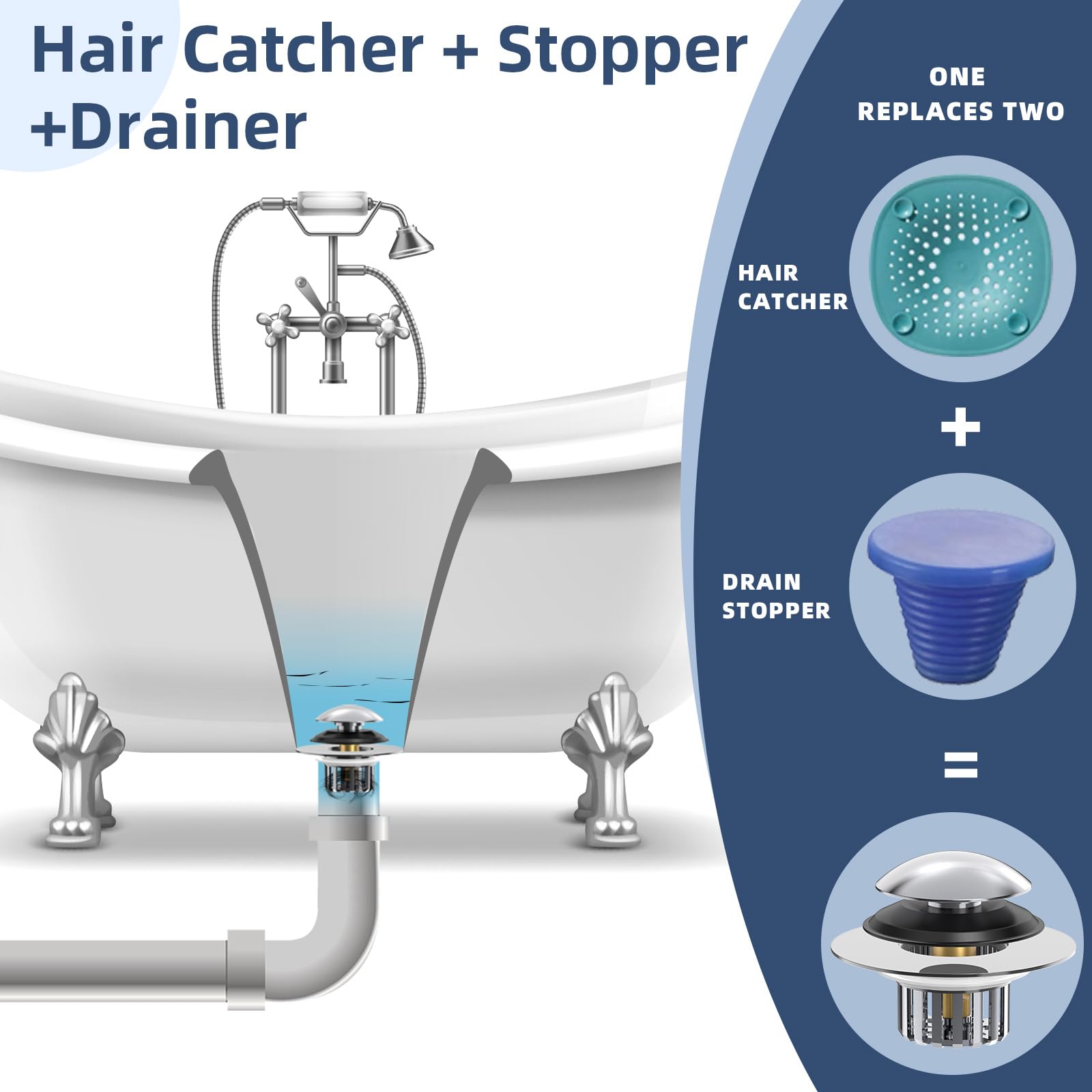 Snapklik.com : Universal Tub Stopper Bathtub Drain, Drain Hair Catcher ...