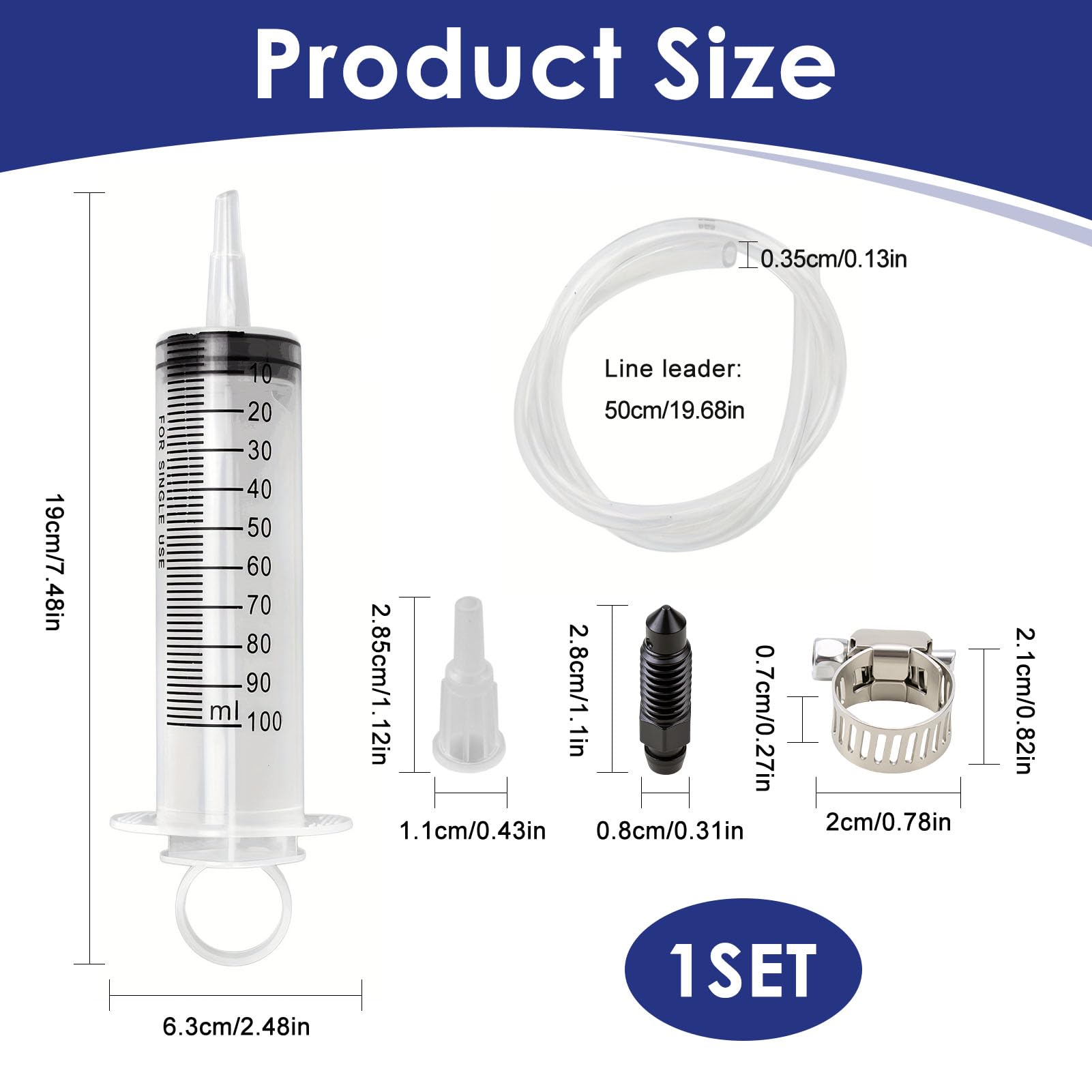 Herramienta De Purga 100ml, Purgador De Frenos con Manguera 50cm, Extractor Aceite Coche Y Líquido De Frenos, Chupona Aceite Coche Universal para Moto Quad Scooter Automóvil Y Bicicleta
