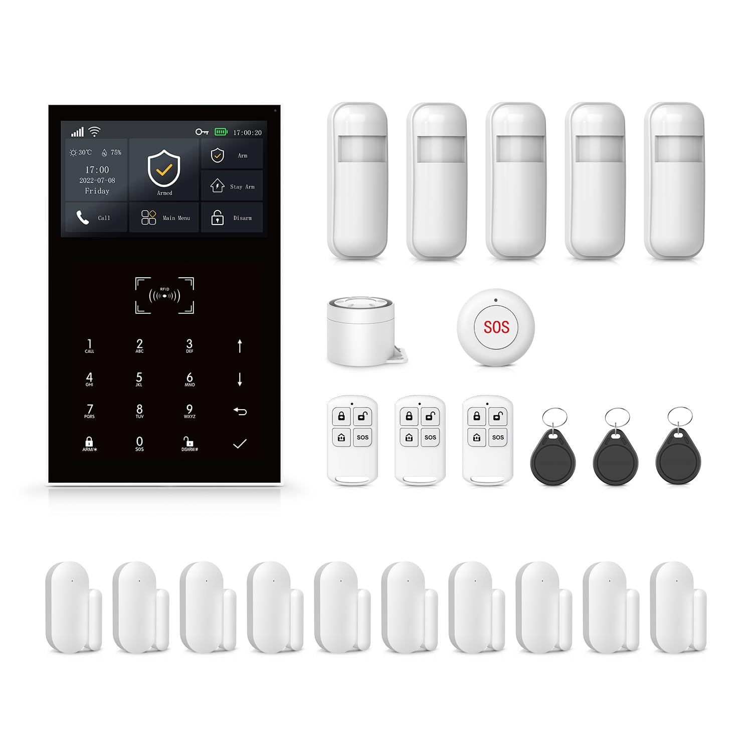 Sistema de Alarma para Seguridad doméstica,Kits de Alarma de Puerta inalámbrica con sensores de Ventana,Detector de Movimiento,alertas instantáneas con 4G gsm/aplicación Tuya