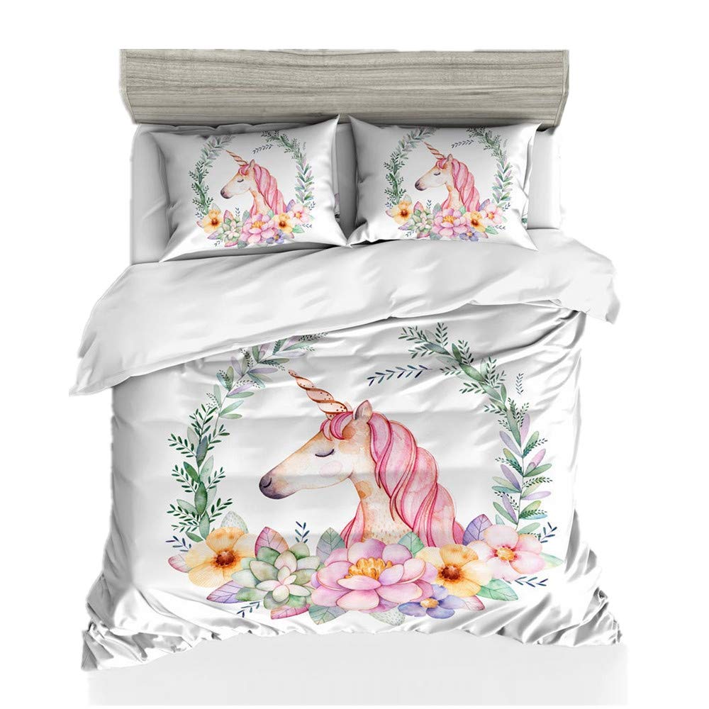 Set Piumone Sirena Glitterata Per Bambini – Trapunta Unicorno 135x200 Cm + Federa, Microfibra Morbida