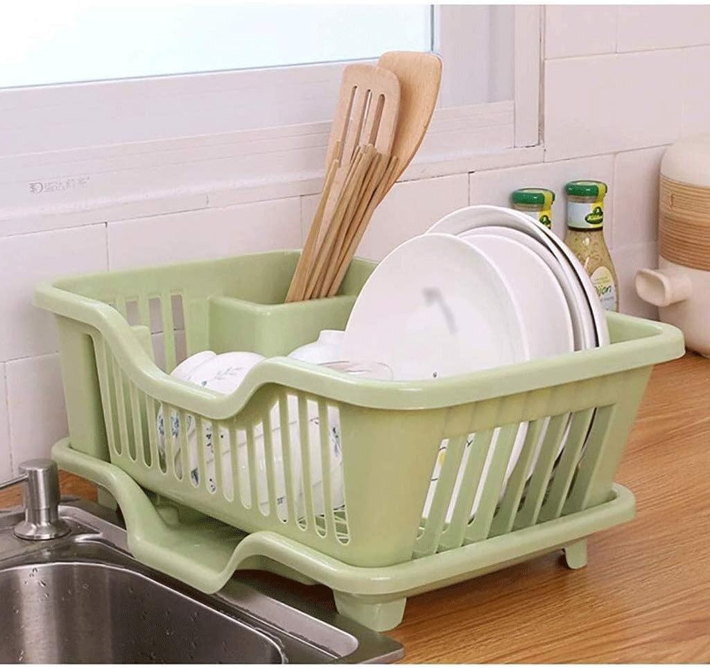Drain Rack - Plastic Kitchen Shelf Bathroom Storage Shelves Corner Organizer Kitchen Storage Shelf Green